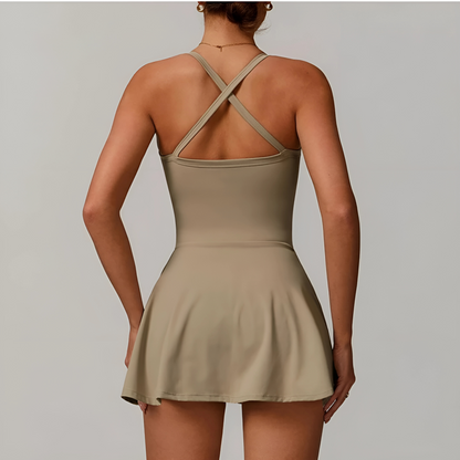 ViveLuxe SkortDress – Sportklänning med Inbyggd BH och Shorts | Smickrande Passform för Aktiv Livsstil