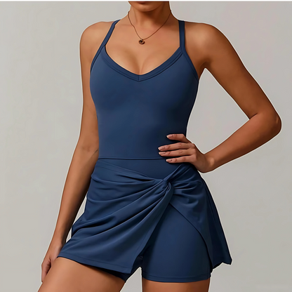 ViveLuxe SkortDress – Sportklänning med Inbyggd BH och Shorts | Smickrande Passform för Aktiv Livsstil